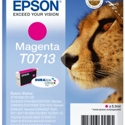 Tusz oryginalny EPSON T0713 C13T07134012 Magenta  5,5 ml