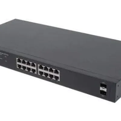 Intellinet Przełącznik Gigabit 16x RJ45, POE+, 2x SFP, LCD, Rack 19