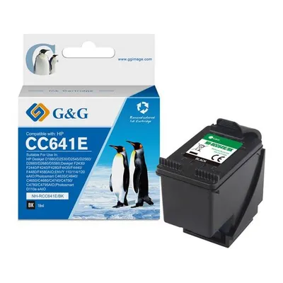 G&G kompatybilny ink / tusz z CC641EE, HP 300XL, black, 18ml, ml NH-RC641BK, dla HP Deskjet D1660, Deskjet D1663, D2500, D2530, D2