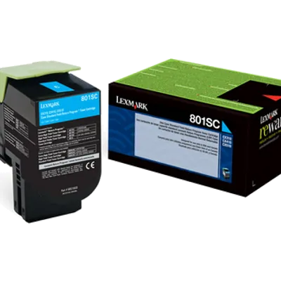 Toner oryginalny LEXMARK 80C2SC0 Cyan 2000 stron