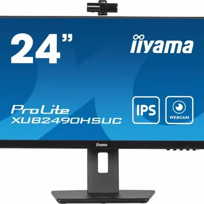 IIYAMA Monitor 23.8 cala XUB2490HSUC-B5 IPS,FHD,CAM,MIC,HDMI,DP,HAS(150mm)