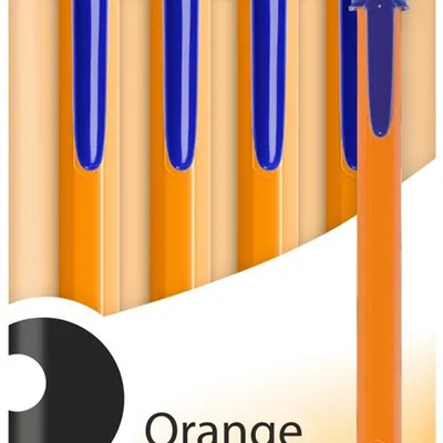 Długopis jednorazowy BIC ORANGE ORIGINAL FINE 8308521 niebieski 0.8mm pomarańczowa obudowa 4szt