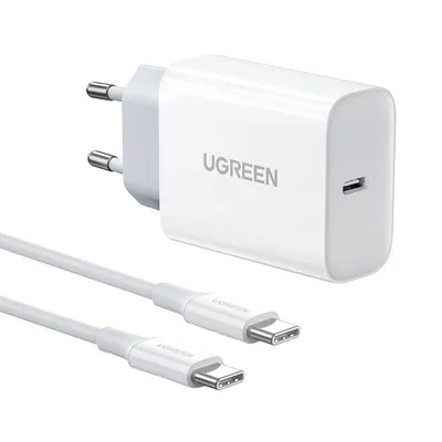 Ładowarka sieciowa UGREEN USB-C, 30W + kabel USB-C 	CD127-90472 (biały)