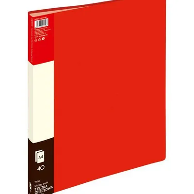 Album ofertowy A4 Grand 9004 120-1198 czerwony PVC 40 kieszeni