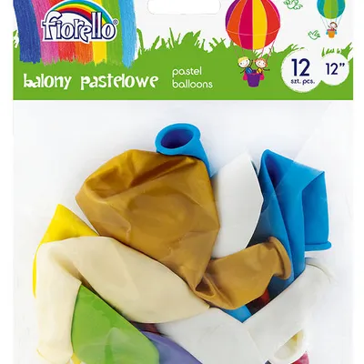 Balony 12" Fiorello 170-2454 pastelowy mix kolorów 12szt