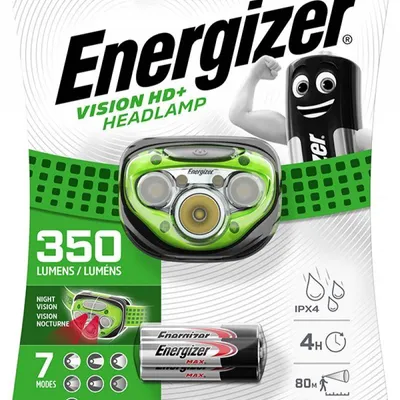 Latarka czołowa ENERGIZER Vision HD Plus Headlight czarna + 3szt. baterii AAA