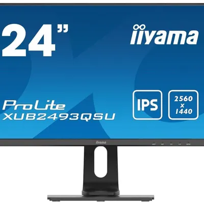 IIYAMA Monitor 23.8 cala XUB2493QSU-B1 IPS,QHD,HDMI,DP,USB3.0,2x2W,PIVOT