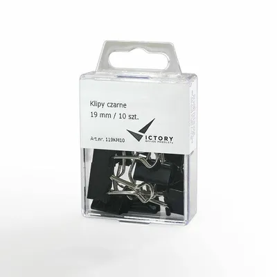 Klipy 19mm VICTORY OFFICE PRODUCTS 119KM10 lakierowane na czarno 10szt