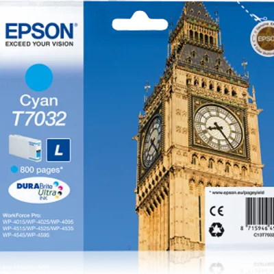 Tusz oryginalny EPSON T7032 C13T70324010 Cyan  800 stron