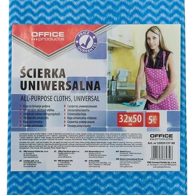 Ściereczka wiskozowa uniwersalna OFFICE PRODUCTS mix kolorów 32x50cm 5 szt