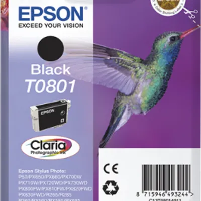 Tusz oryginalny EPSON T0801 C13T08014011 Czarny  7,4 ml