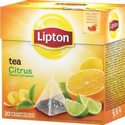 Herbata owoce cytrusowe LIPTON piramidki, 20 torebek