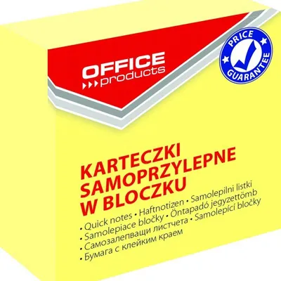 Karteczki samoprzylepne 50x50mm OFFICE PRODUCTS pastelowe jasnożółte 400kart