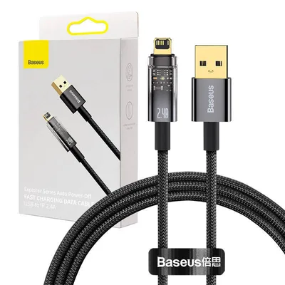 Kabel USB do Lightning Baseus Explorer, 2.4A, 1m (czarny)