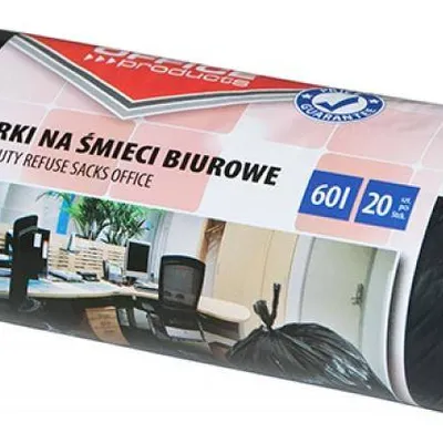 Worki na śmieci LDPE OFFICE PRODUCTS czarne 60l 20szt.