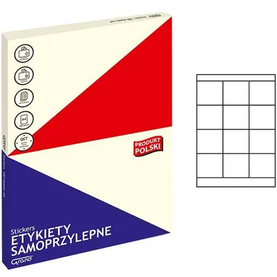 Etykiety samoprzylepne 70x67.7mm Grand 150-1045 białe 100ark*12szt