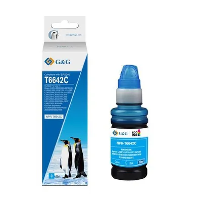 G&G kompatybilny ink / tusz z C13T66424A, cyan, NPR-T6642C-70ml-D, dla Epson L100, L200, L300