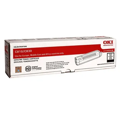 Toner oryginalny OKI C810/C830-TB 44059108 Czarny 8000 stron