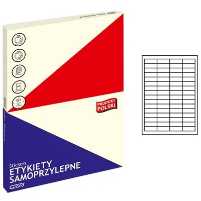 Etykiety samoprzylepne 48.5x16.9mm Grand 150-1029 białe 100ark*64szt