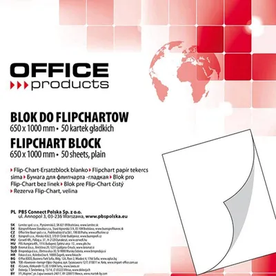 Blok do flipchartów 65x100cm OFFICE PRODUCTS gładki 50ark