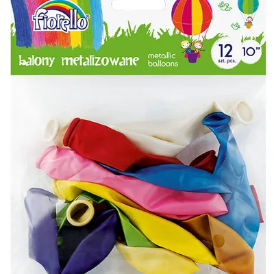 Balony 10" Fiorello 170-2451 metaliczny mix kolorów  12szt