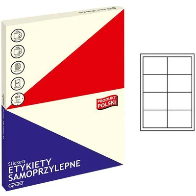 Etykiety samoprzylepne 97x67.7mm Grand 150-1310 białe 100ark*8szt