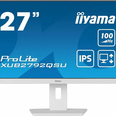 IIYAMA Monitor 27 cali ProLite XUB2792QSU-W6 IPS,QHD,HAS(150mm),100Hz,4xUSB3.2,SLIM