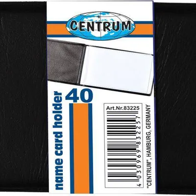 Wizytownik CENTRUM 83225 czarny PVC 40szt