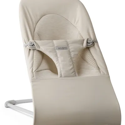 BABYBJORN - leżaczek BALANCE SOFT WOVEN/JERSEY Tri Fabric, Jasny Beż