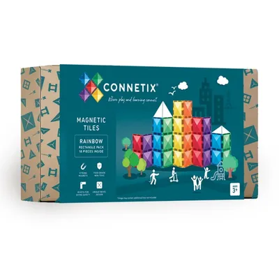 Connetix - Klocki magnetyczne Rainbow Rectangle Pack - 18 el.