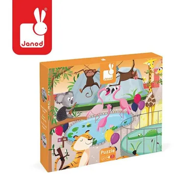 Janod - Puzzle sensoryczne 20 elementów Wycieczka do ZOO