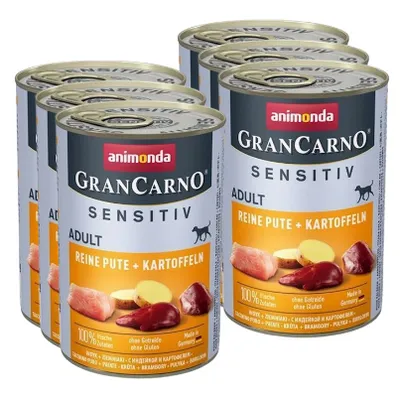 ZESTAW ANIMONDA GranCarno Sensitiv  Adult Dog smak: Indyk + ziemniaki 6 x 400g