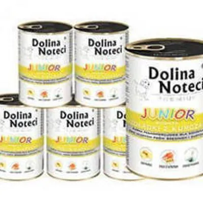 ZESTAW Dolina Noteci Premium Junior bogata w żołądki z kurczaka 12 x 400g