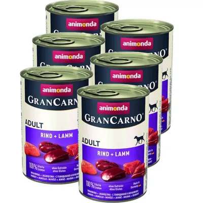 ZESTAW ANIMONDA GranCarno Adult Dog smak: Wołowina + jagnięcina 6 x 400g