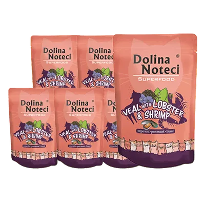 ZESTAW DOLINA NOTECI Superfood cielęcina z homarem i krewetkami saszetka 10 x 85g