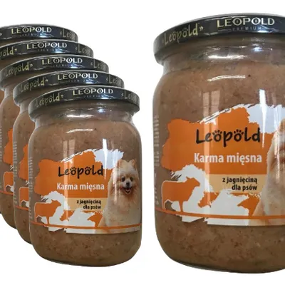 ZESTAW Leopold Karma mięsna z jagnięciną dla psów (Słoik) 6 x 500g