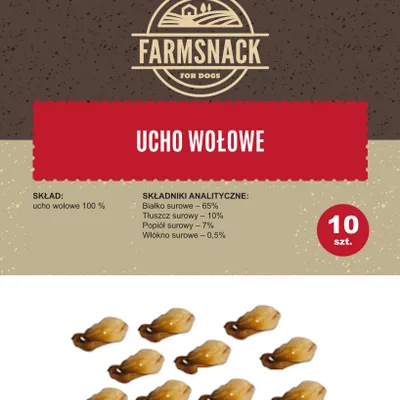 FarmSnack Ucho wołowe 10szt