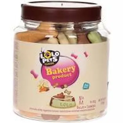 Lolo Pets Ciastka dla psa kości M mix w słoikach 210g