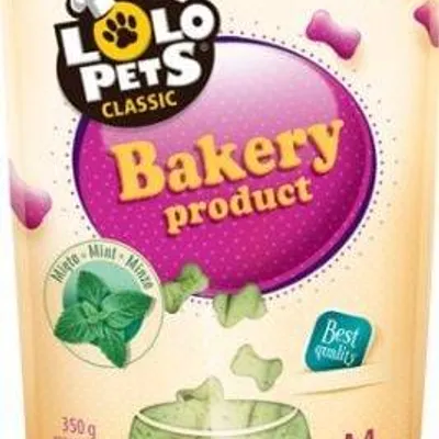 Lolo Pets Ciastka dla psa kości M miętowe w folii DOYPACK 350g