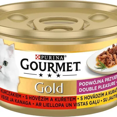 ZESTAW Purina Gourmet Gold z wołowiną i kurczakiem w sosie 85g x 6