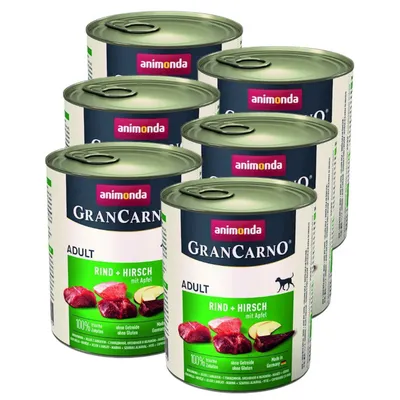 ZESTAW ANIMONDA GranCarno Adult Dog smak: Jeleń + jabłko 6 x 800g