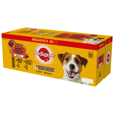 PEDIGREE Adult saszetka 40x100 g - Mix Smaków w Galaretce - mokra karma pełnoporcjowa w galaretce dla dorosłych psów