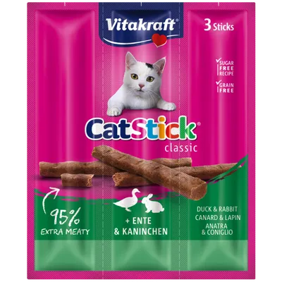 Vitakraft Kabanosy Cat Stick Mini królik z kaczką dla kota 3x18g