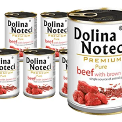 ZESTAW Dolina Noteci Premium Pure Wołowina z ryżem brązowym 12 x 400g