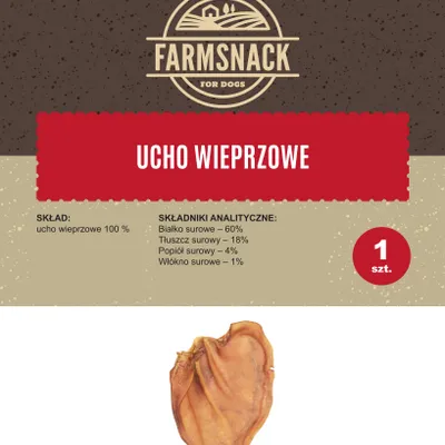 FarmSnack Ucho Wieprzowe 1szt