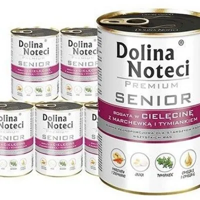 ZESTAW Dolina Noteci PREMIUM Senior bogata w cielecinę, marchew i tymianek 12 x 400g