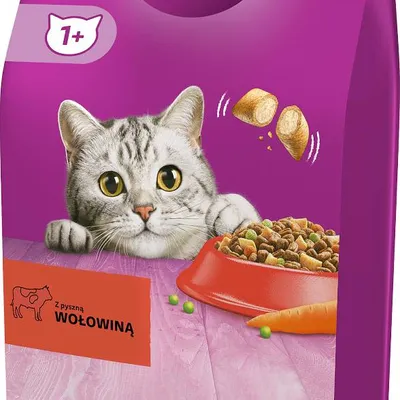 WHISKAS Adult 1,4 kg - sucha karma dla dorosłego kota, z pyszną wołowiną