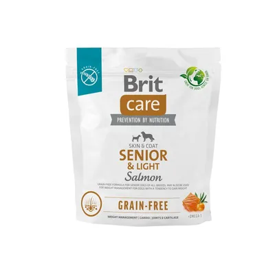 BRIT CARE Dog Grain-free Senior & Light Salmon 1kg