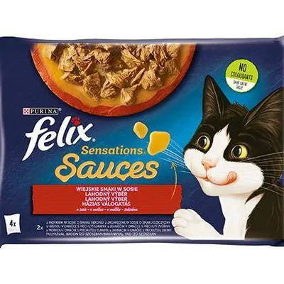 FELIX Sensations Wiejskie Smaki w sosie z indykiem i z jagnięciną 4x85g