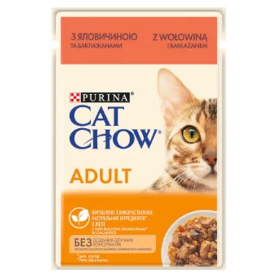 PURINA Cat Chow Adult Karma dla kotów z wołowiną i bakłażanem w galaretce 85g